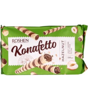 Roshen Wafer Rolls Konafetto with Hazelnut Flavoured Filling, 140g