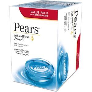 Pears Soft and Fresh Bathing Soap Bar Pack of 4, 125g