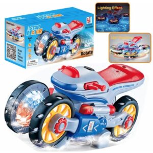 Stunt Bike Bump and Go Toy with 4D Lights, Sound Electric Bike Dancing Toy