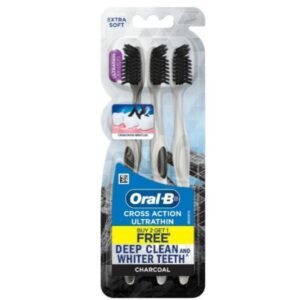 Oral-B Cross Action Ultrathin Charcoal Extra Soft, 3pc