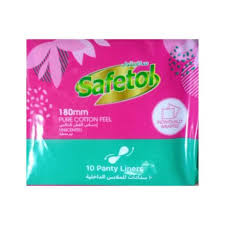 Safetol Pure Cotton Feel Panty Liners, 10 pieces