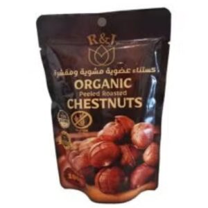 RandJ Organic Peeled Roasted Chestnuts, 100g