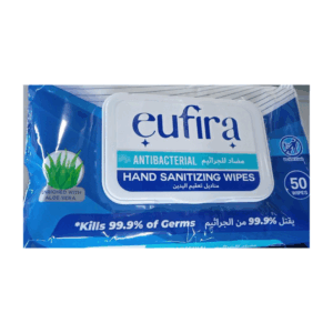 Eufira Antibacterial Hand Sanitizing Wipes, 50 wipes