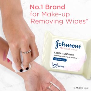 Johnson's Cleansing Facial Micellar Wipes Extra Sensitive All Skin Types, 25wipes