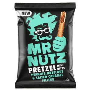 Mr. Nutz Pretzel Mini Bites Nuts peanuts,Hazelnut& Salted Caramel, 120g