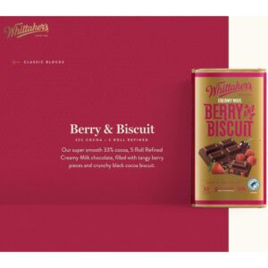 Whittaker's Classic Block Berry & Biscuit, 250g