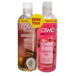 COSMO Shower Gel Value Pack(Coconut Crush + Romance Rose), 2 x 480ml
