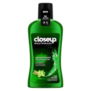 Closeup Anti Germ Mouthwash Nature Boost with Cardamom & Tulsi, 500ml