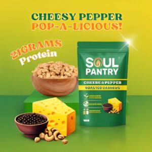Soul Pantry Cheese & Pepper Roasted Cashews, 100g