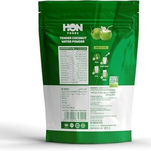 HON FOODS Tender Coconut Water Powder ? Hydrating Electrolyte Drink Mix with Calcium, Iron & Vitamin D | Instant Coconut Water Taste | Zero Preservatives | Pack of 12 Sachets