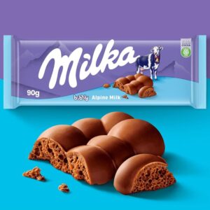 Milka Bubbly Alpine Milk Chocolate Bar, 90g