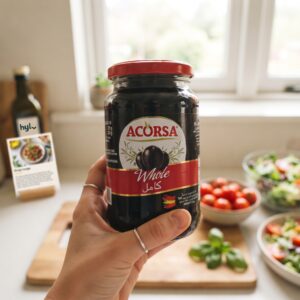 Acorsa Whole Black Olives, 350g