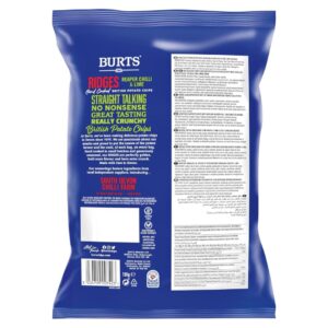 Burts Ridges Hand Cooked British Potato Chips, Reaper Chilli & Lime, 150g