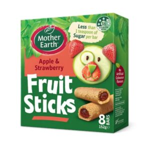 Mother Earth Apple & Strawberry Fruit Sticks, 152g (8 Bars)