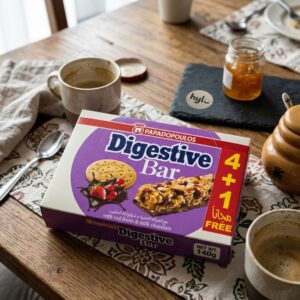 Papadopoulos Digestive Bar with Red Fruits & Milk Chocolate 5-pack, 140g