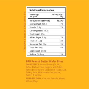 BRB Shortcuts Peanut Butter Wafer Bites Classic Flavour, 100g