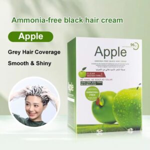 Apple Ammonia-Free Black Hair Cream, 10x30ml