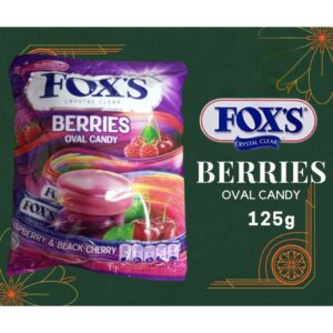 FOX'S Berries Oval Candy Raspberry & Black Cherry, 125g