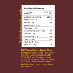 BRB Shortcuts Peanut Butter Wafer Bites - Chocolate Flavour, 100g