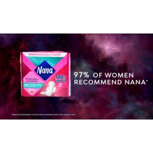 Nana Thick Long Maxi Pads for Heavy Flow, 30 Pads