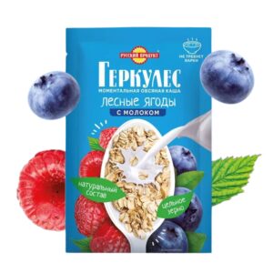 Russian Product Hercules Instant Oatmeal Forest Berries with Milk, 35g