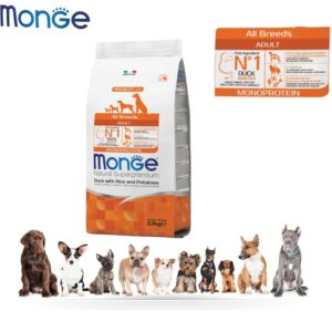 Monge Natural Superpremium Adult Dog Food, Duck with Rice & Potatoes, 2.5kg