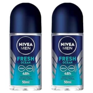 NIVEA Men Fresh Ocean Deodorant Roll-On, 2x50ml