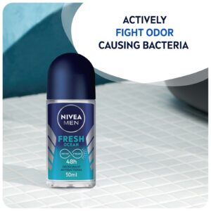 NIVEA Men Fresh Ocean Deodorant Roll-On, 2x50ml