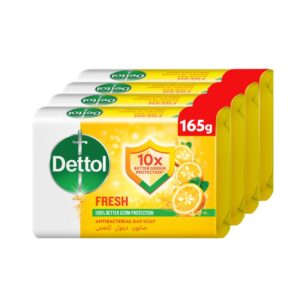 Dettol Antibacterial Bar Soap – Fresh Citrus, 4x165g
