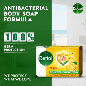 Dettol Antibacterial Bar Soap – Fresh Citrus, 4x165g