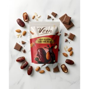 Vzon Dark Chocolate Dates with Almond, 300g