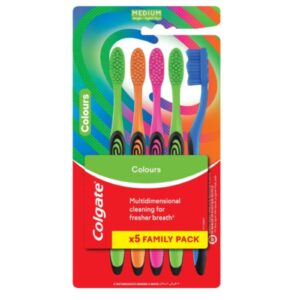 Colgate Toothbrush Colours x5 Pack Family Value Pack
