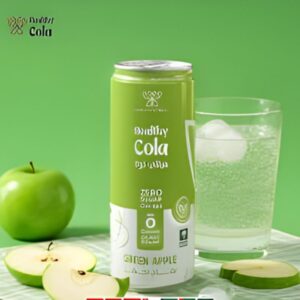 Healthy Cola Zero Sugar Green Apple Soda, 250ml