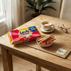 Julie's Love Letters Strawberry Wafer Rolls, 100g (+ Extra 50%)