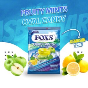 FOX?S Fruity Mints Oval Candy Lemon Mint & Apple Mint, 125g