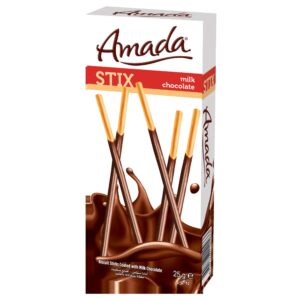 Amada Stix Milk Chocolate Biscuit Sticks, 25g