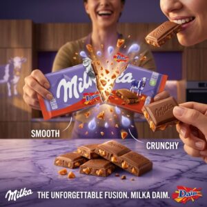 Milka Daim Milk Chocolate Bar, 100g