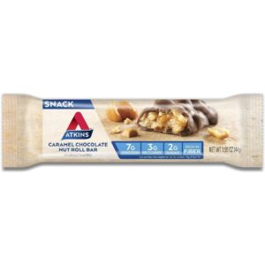 Atkins Snack Caramel Chocolate Nut Roll Bar, 220g