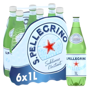 S.Pellegrino Sparkling Natural Mineral Water, 6 x 1L