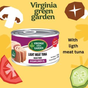 Virginia Green Garden Light Meat Tuna in Sunflower Oil, 185g