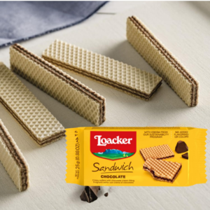 Loacker Sandwich Chocolate Crispy Wafers with Chocolate Cream Filling, 25g