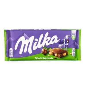 Milka Wholenut Alpine Milk Chocolate with Whole Hazelnuts, 100g