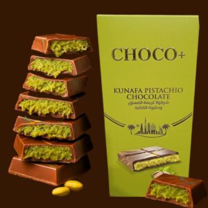 CHOCO+ Kunafa Pistachio Chocolate  Middle Eastern Fusion Bar, 200g