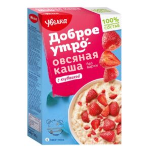 Uvelka Instant Oatmeal with Strawberry 5 Sachets, 200g