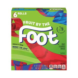 Fruit by the Foot Berry Tie-Dye Fruit Flavored Snacks 6 Rolls, 128g Fruit by the Foot Berry Tie-Dye Fruit Flavored Snacks 6 Rolls, 128g