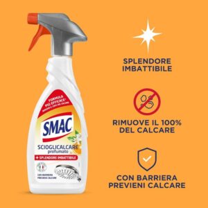 SMAC Sgrassatore Scioglicalcare Profumato  Multi-Surface Spray Cleaner, Anti-Limescale & Streak-Free, 650ml