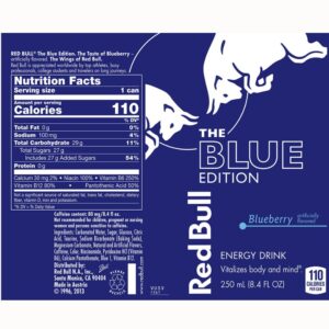 Red Bull Energy Drink  The Blue Edition, Blueberry, 250ml