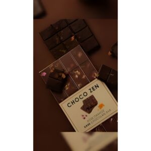 Choco Zen Rose Orange Dark Chocolate Bar, 130g Pack
