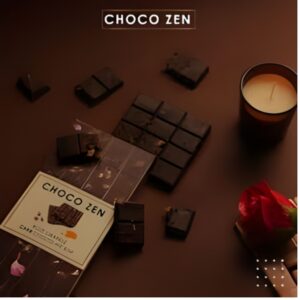 Choco Zen Rose Orange Dark Chocolate Bar, 130g Pack