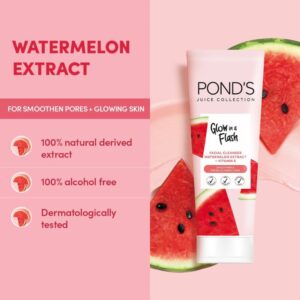 Ponds Juice Collection Facial Cleanser Glow in a Flash Watermelon Extract, 90g